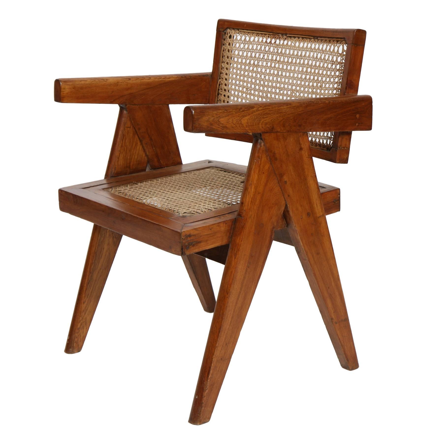 Pierre Jeanneret "Office Cane Elegant Chairs"