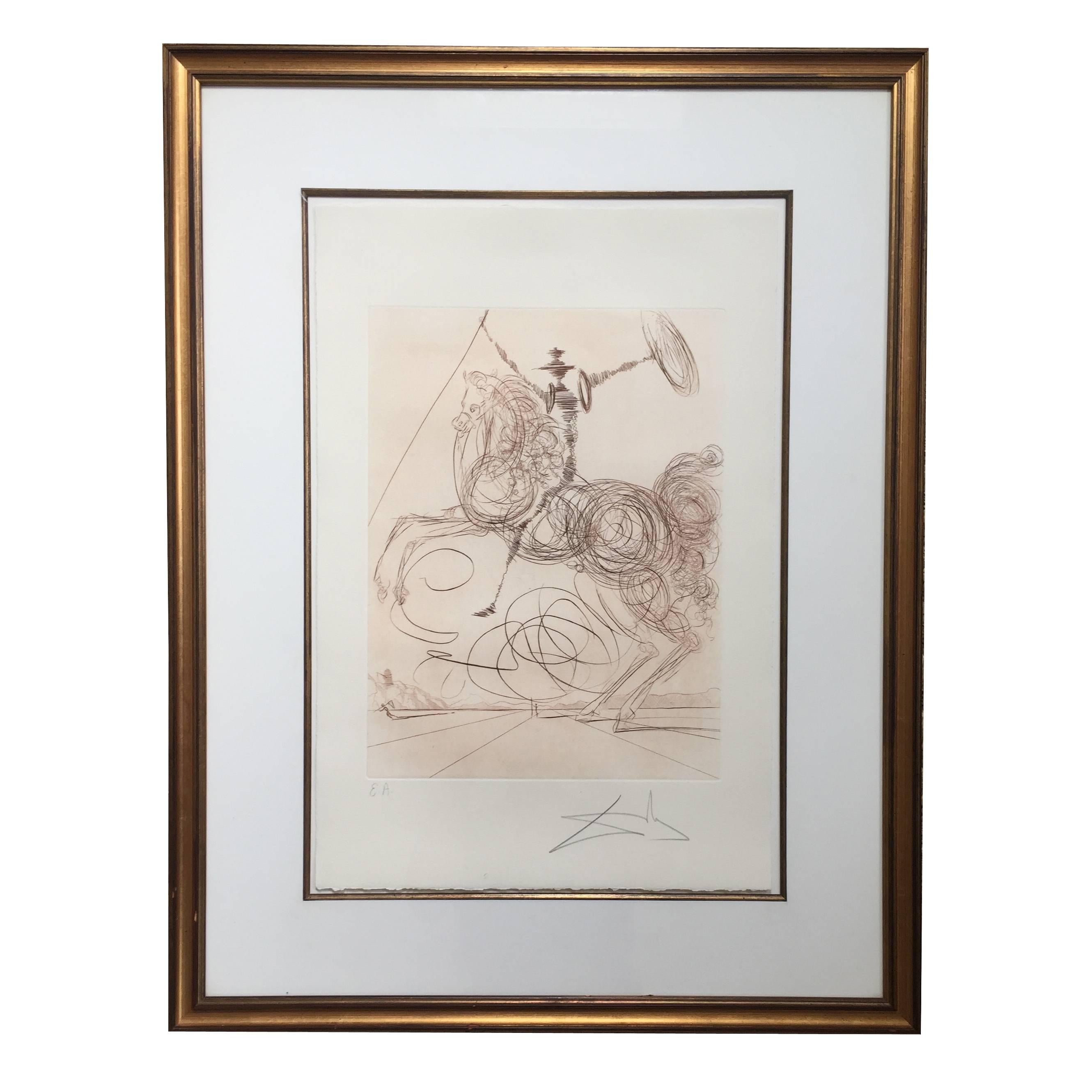 Salvador Dali, "Horseman", etching, signed and inscribed "E.A.", 1975