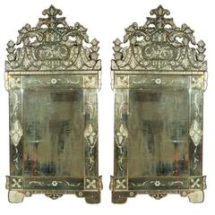 Pair of German Venetian Style Mirrors