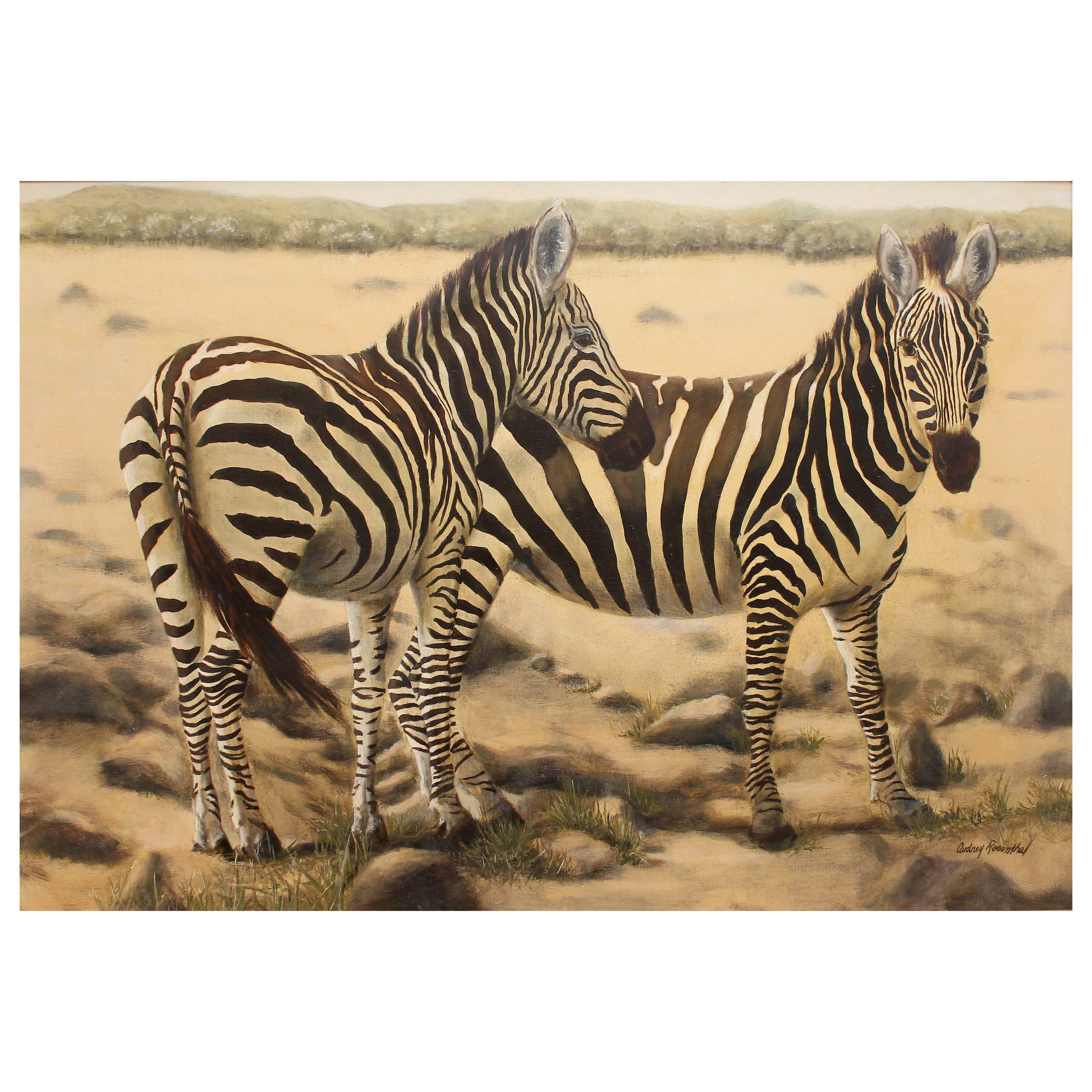 Large Oil Painting "African Zebra" 