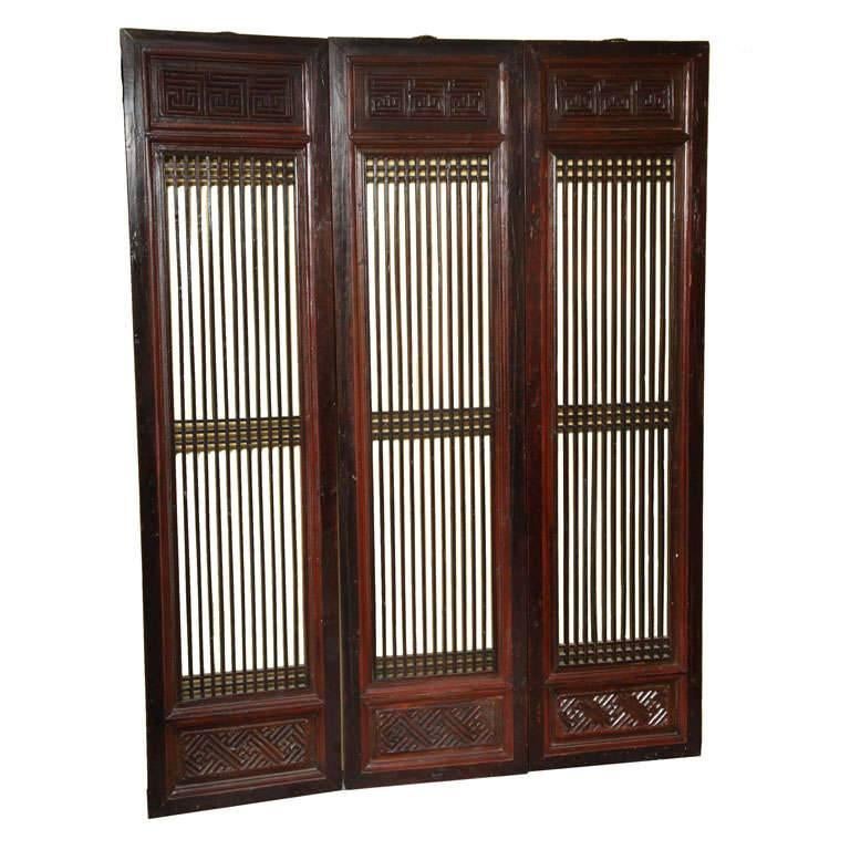 Set of Six 19th Century Original Lacquered Finish Elmwood Door Panels