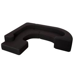 'Lara' Modular Sofa in Black Fabric Upholstery 8