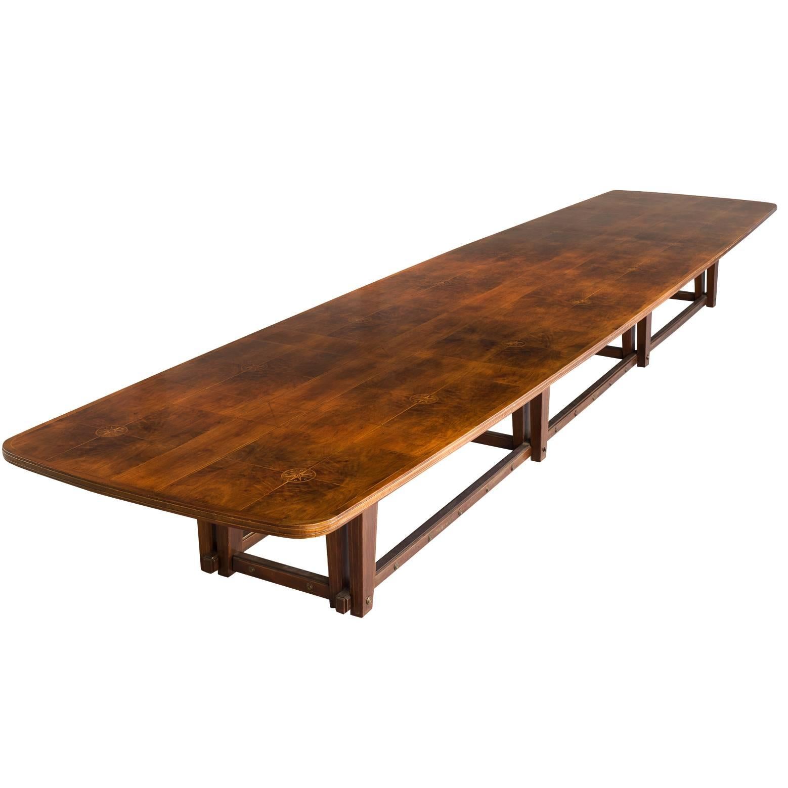 23ft / 720cm Extreme Large Conference Table in Walnut with Inlayed Top