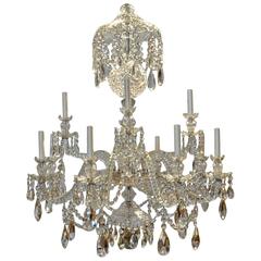 Antique Fine Anglo-Irish Cut Lead Crystal Waterford Style Chandelier