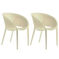 Brand New Pair of Driade Soft Egg Outdoor Patio Chairs by Philippe Starck, Italy