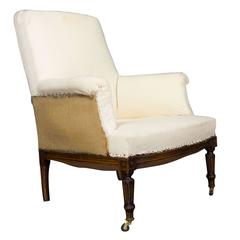 Antique Napoleon III Armchair in Muslin