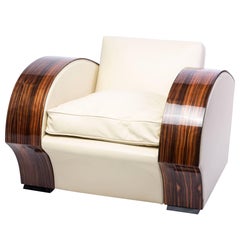 Chaise ou fauteuil Club Art Déco en Macassar d'Afrique du Sud