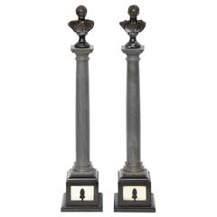 Pair of 19th Century Italian Marble Columns