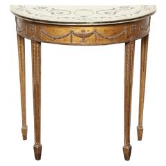 Late 18th Century English, Gilded Console with Intarsia Marble Top