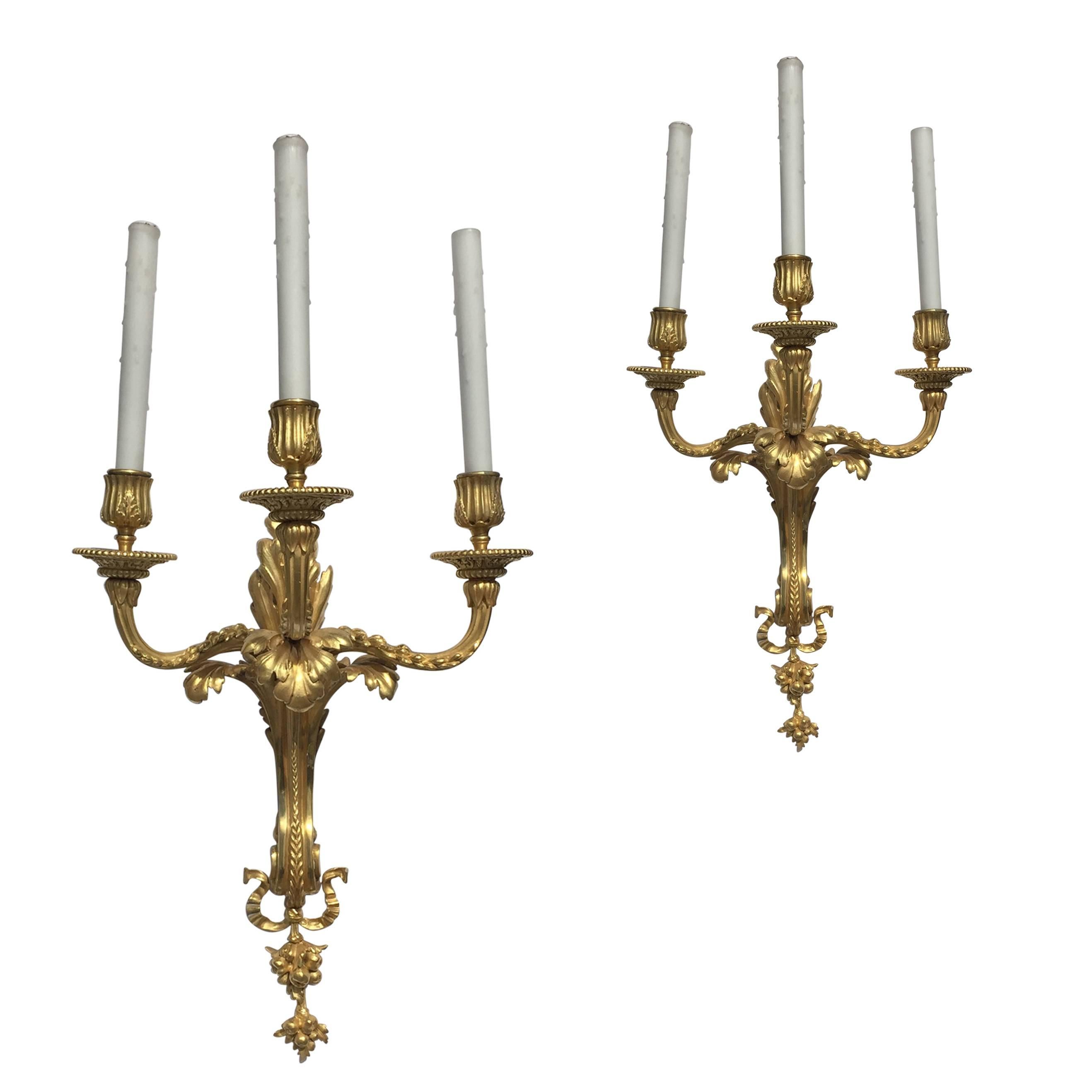 Pair of Louis XV Style Wall Sconces 
