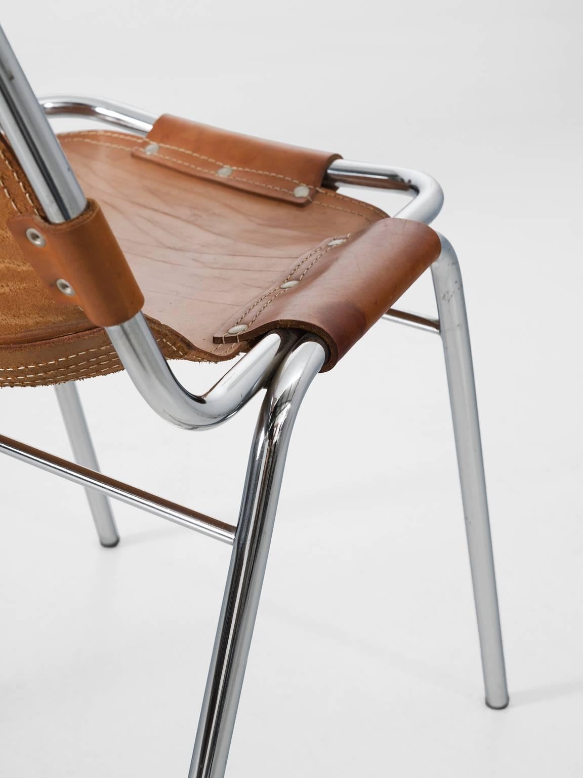 Late 20th Century Set of Eight 'Les Arcs' Chairs in Cognac Leather