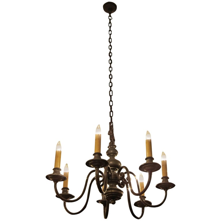 1930s Colonial Williamsburg Bronze Seven Light Chandelier For At 1stdibs 1930s Colonial Williamsburg Bronze, Colonial Williamsburg Outdoor Lighting Fixtures