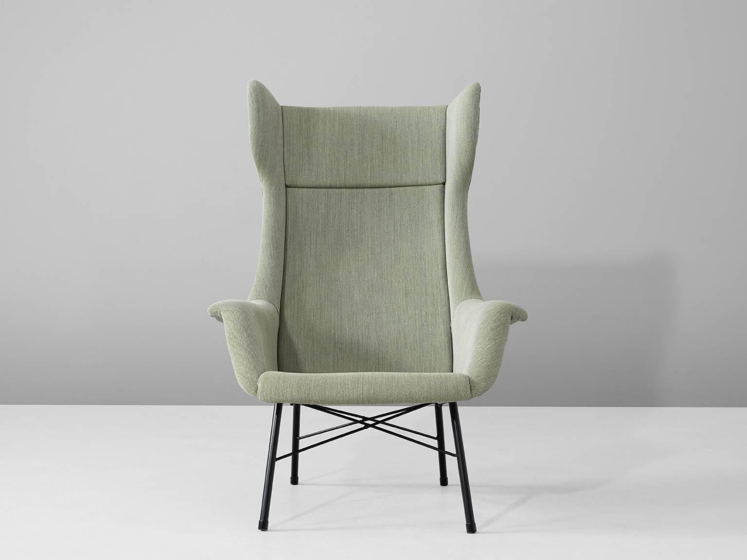 Mid-Century Modern Mid-Century Reupholstered High Back Lounge Chair