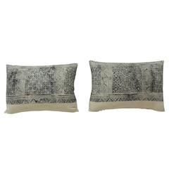Pair of Vintage Hand-Blocked Batik Lumbar Pillows