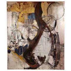 "Domus" 2016 Mixed-Media 72 x 60 Inch Painting by Kathi Robinson Frank