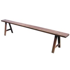 19th Century Low Wooden Bench from Sweden