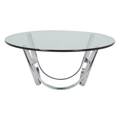 1970s Sculptural Chrome Roger Sprunger Style Coffee Table by Tri-Mark