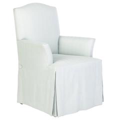 Pale Blue Skirted Armchair