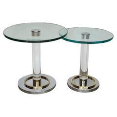 2 Mid-Century Modern Lucite, Brass & Chrome Charles Hollis Jones Side Tables 12