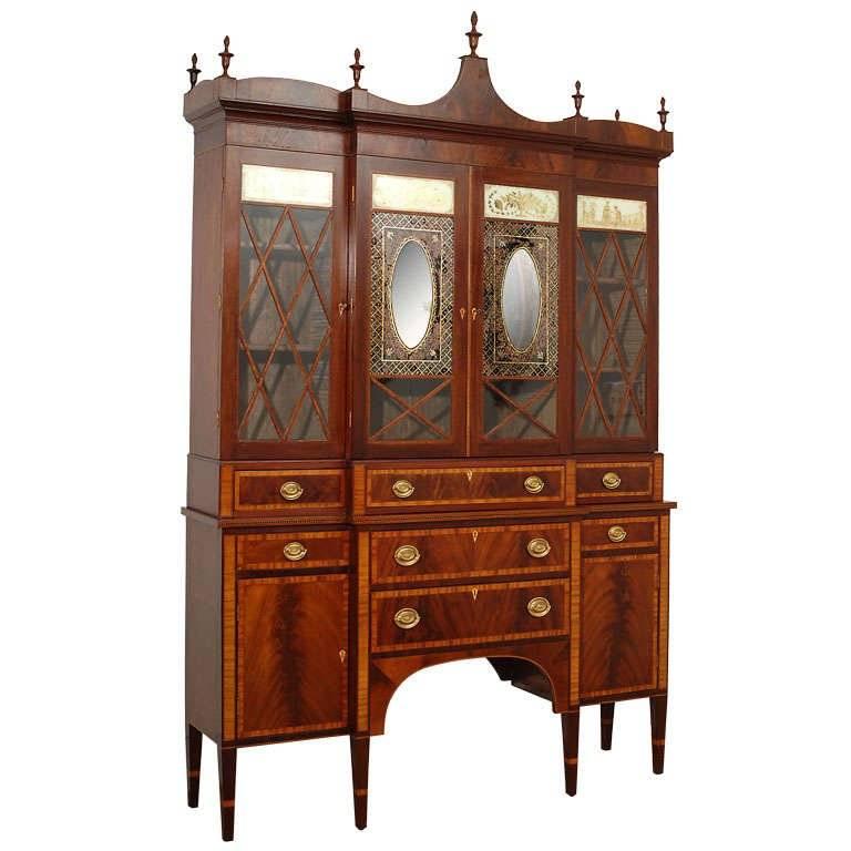 Federal Style Breakfront/Bookcase, New England, Circa:1910 For Sale