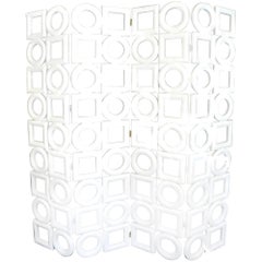 Rounds and Squares Folding Screen by Wooden Structure by Pierre Cardin, 1970