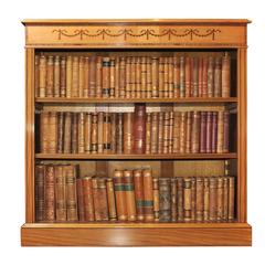 Vintage Regency Style Open Front Bookcase in Satinwood Sheraton Bookcases