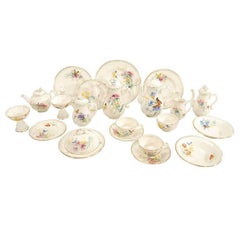 Royal Worcester Multi-Color Hand-Painted Enamel Breakfast Service for Two