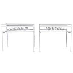 Salterini Mid Century Pair of Side Tables in Classic Greek Key Design 7
