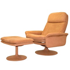 Vintage de Sede DS 50 Lounge Swivel Armchair and Ottoman, Switzerland 1980`s