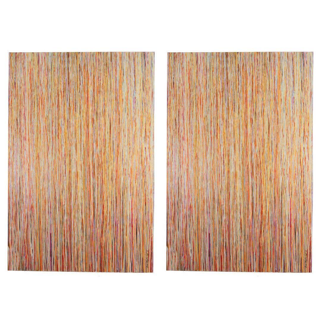 Pair of Large Scale Abstract Paintings by Erin Mc Parland