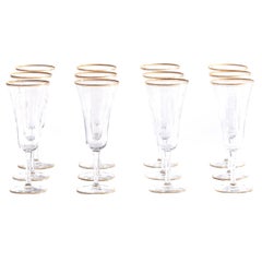 12 French Champagne Flutes