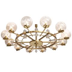Extreme Large 8.5 ft. Chandelier in Brass and Art-Glass Spheres 6