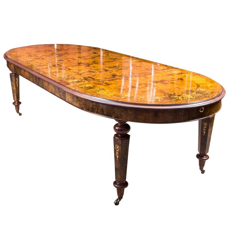Stunning Bespoke Handmade Burr Walnut 10ft Oval Marquetry Dining Stunning Bespoke Handmade Burr Walnut 10ft Oval Marquetry Dining Table For