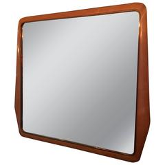 Superb Large Organic Shaped Italian Wooden Mirror with Internal Brass Surround 4