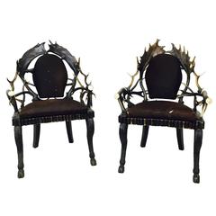 Pair of Vintage Antler Armchairs by Anthony Redmile