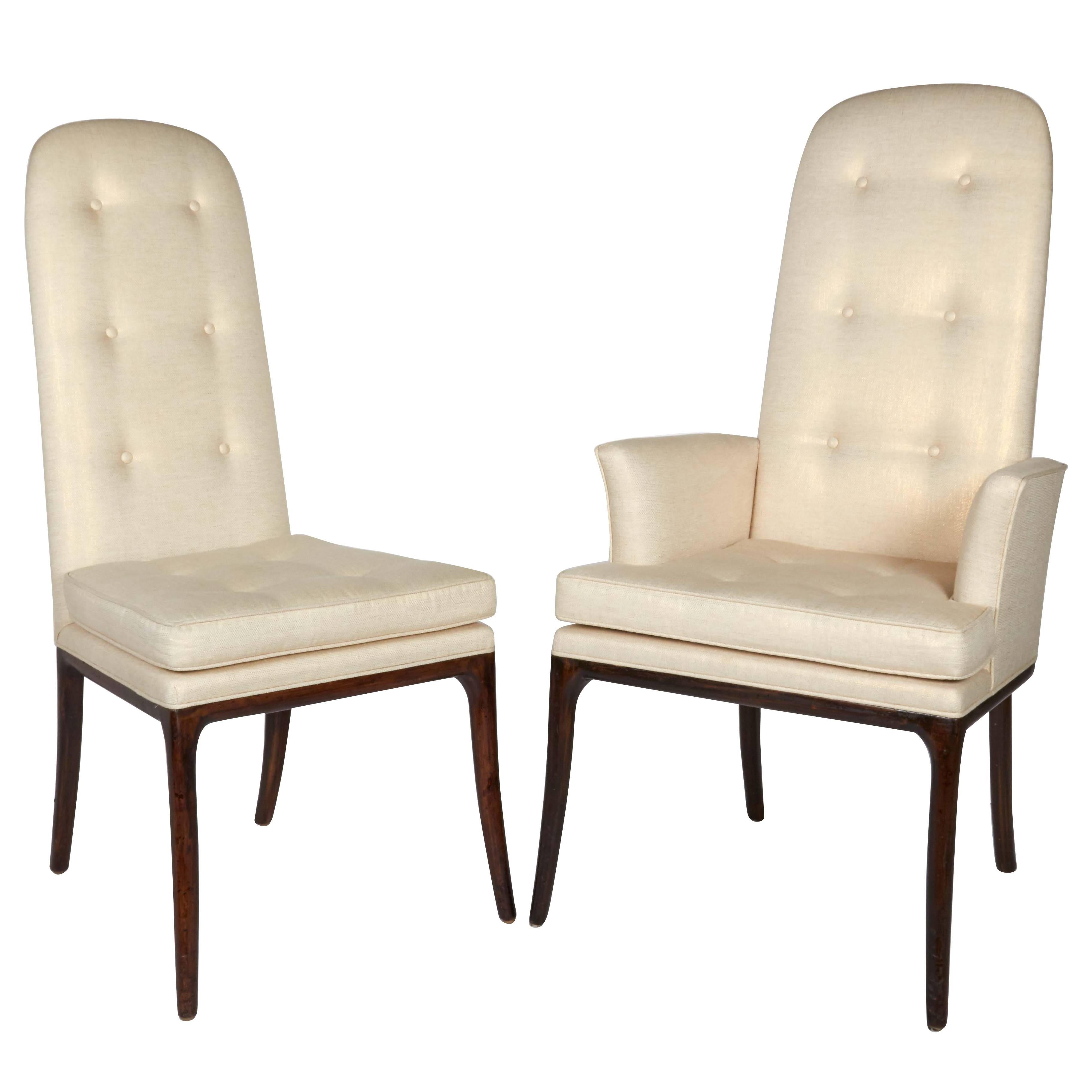 Set of Six Elegant High Back Dining Chairs Designed by Erwin-Lambeth