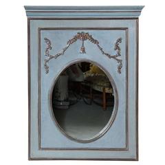 Lovely French Blue Trumeau Mirror