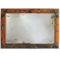 19th Century Monumental Original Hand-Painted Bird's-Eye Maple Mirror 8