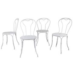 Set of Four French 19th Century Wrought Iron Chairs 2