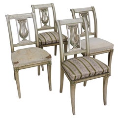 Antique Set of Four French Dining Room Chairs