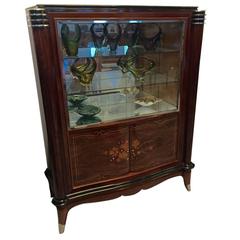 French Art Deco Vitrine Bar or Display Cabinet in the Style of Jules Leleu 10
