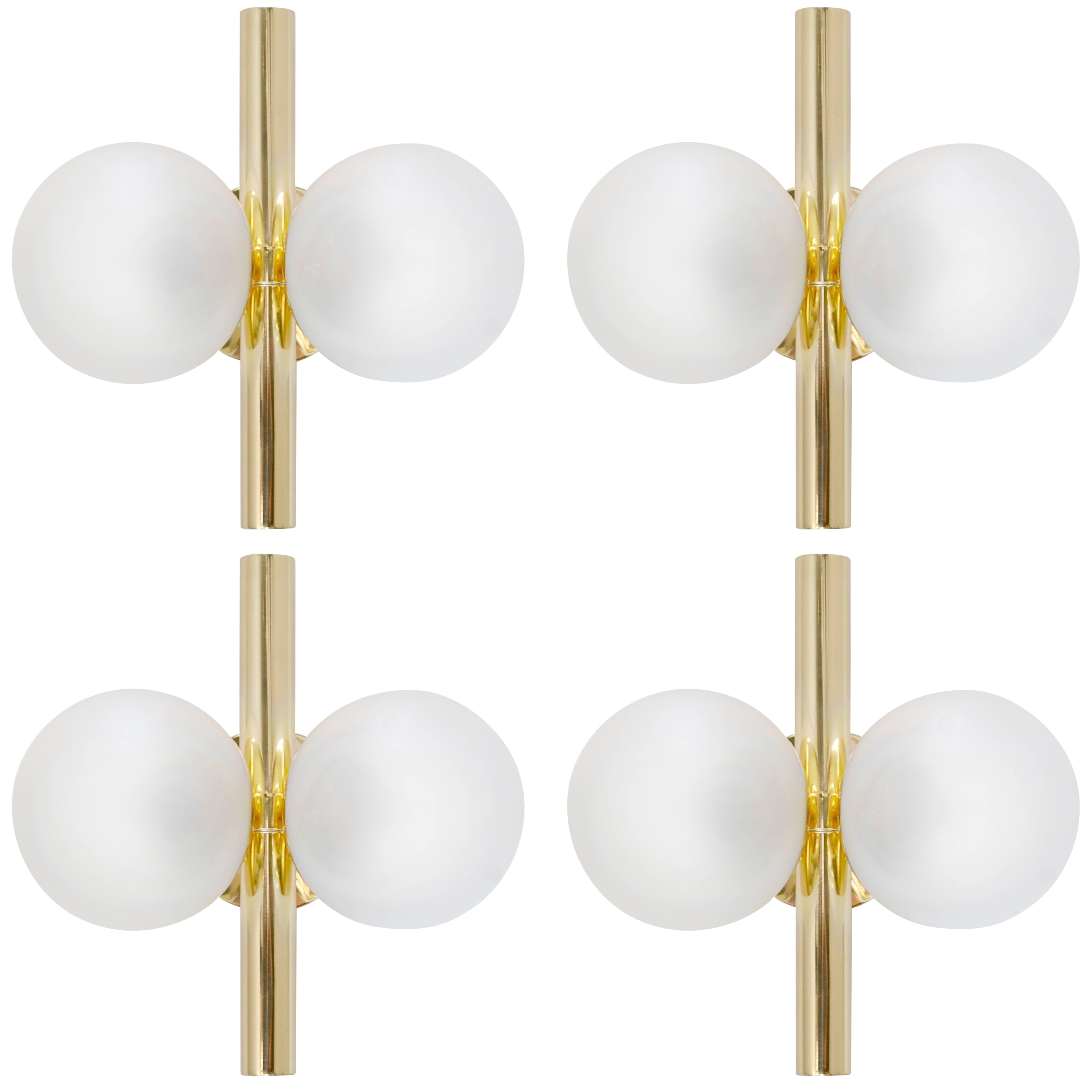 1960s Kaiser German Globe Sconces