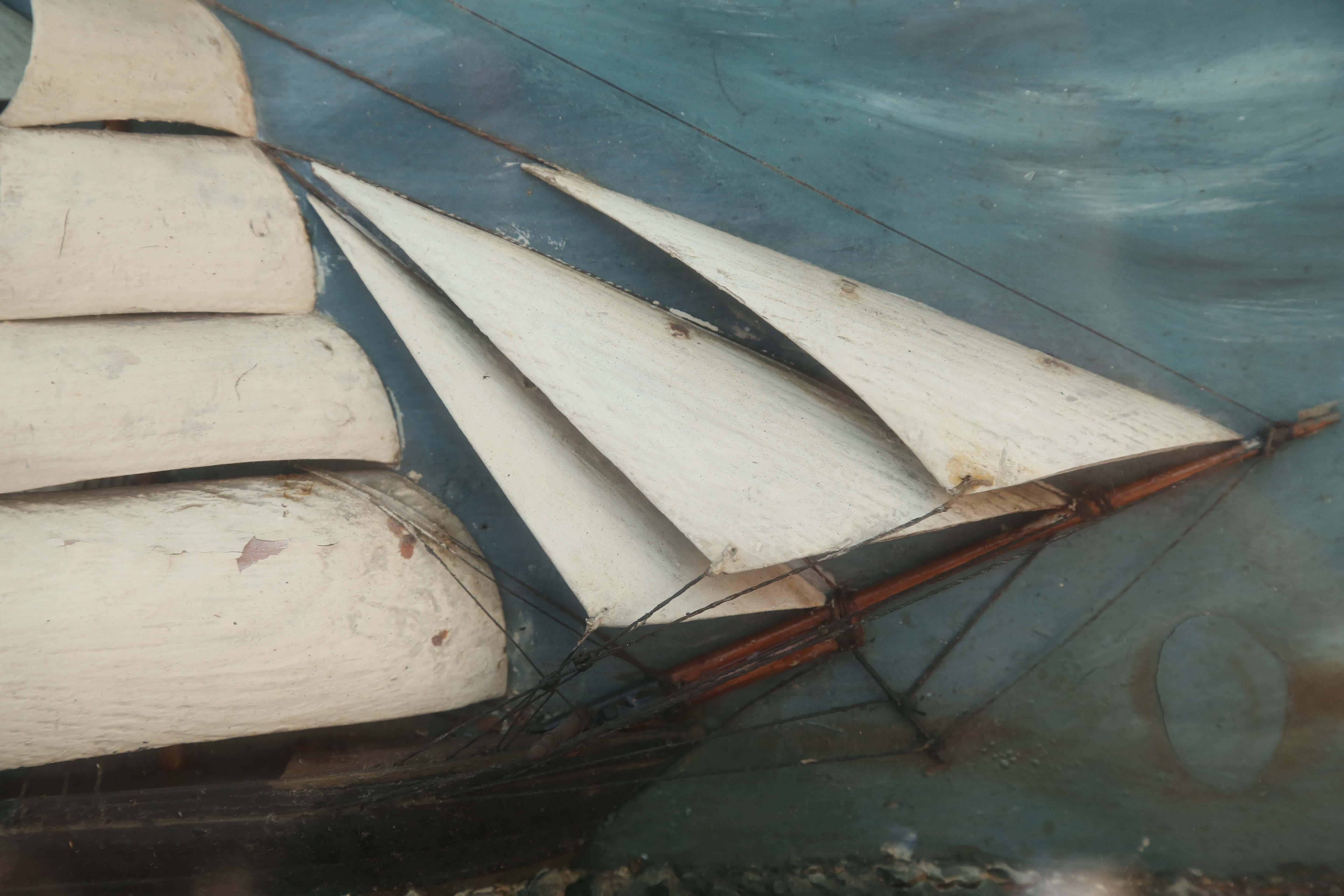 Two Superb 19th Century Naval Sailing Ship Dioramas 1