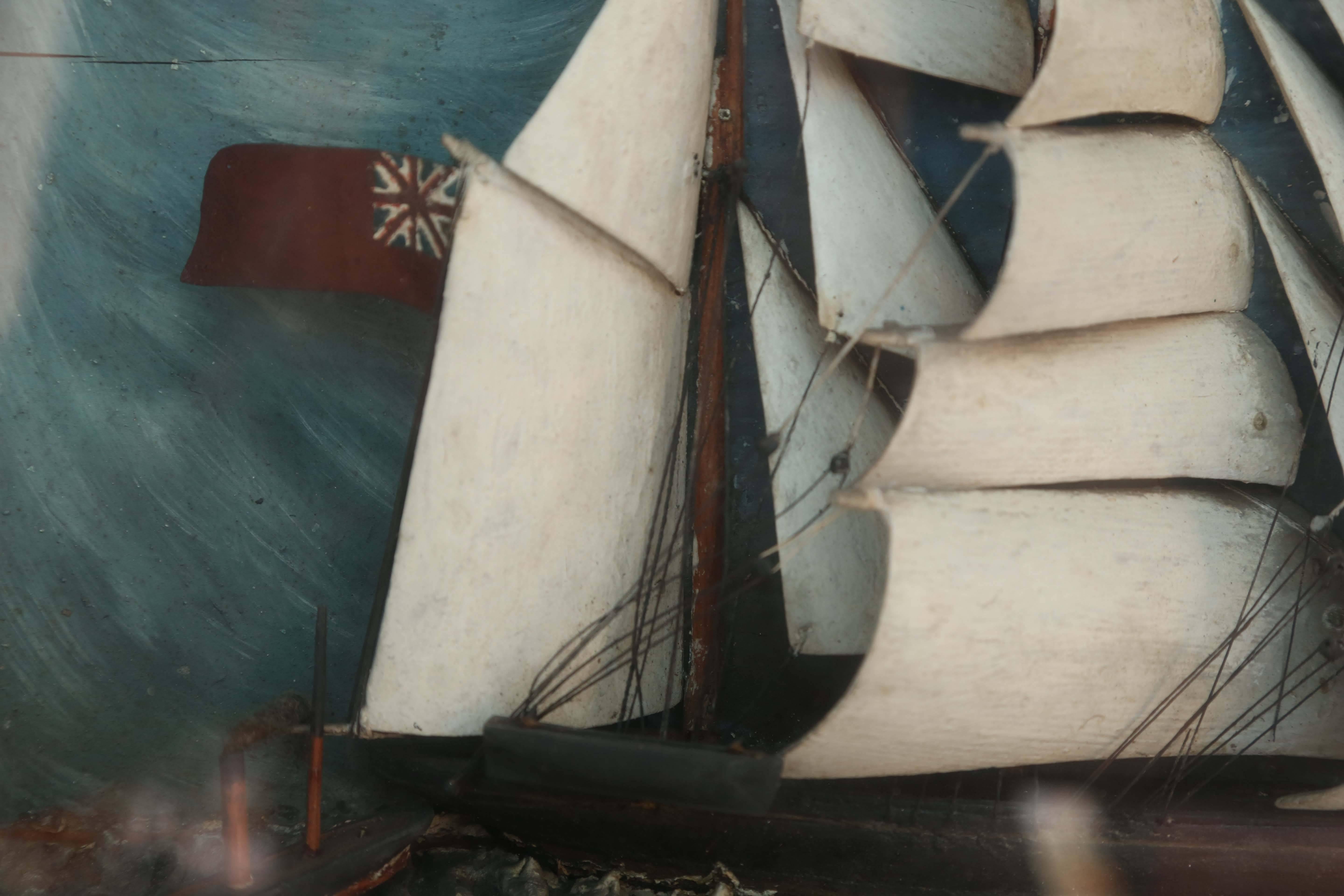 Two Superb 19th Century Naval Sailing Ship Dioramas 4