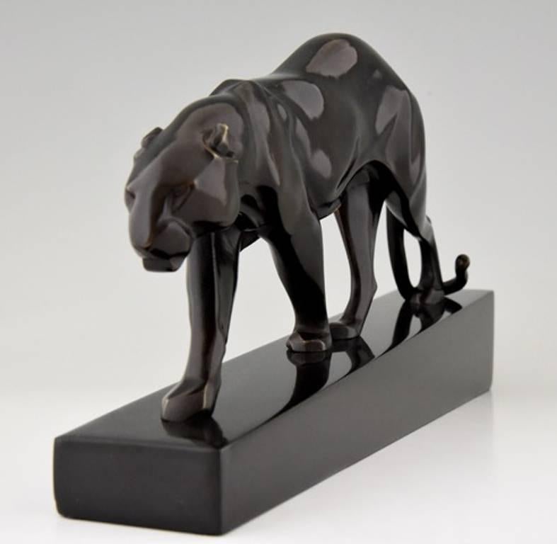 French Art Deco Bronze Panther Maurice Prost, Susse Freres, 1925, L.14.6 inch.  2