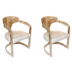 A Pair Of Parchment Armchairs