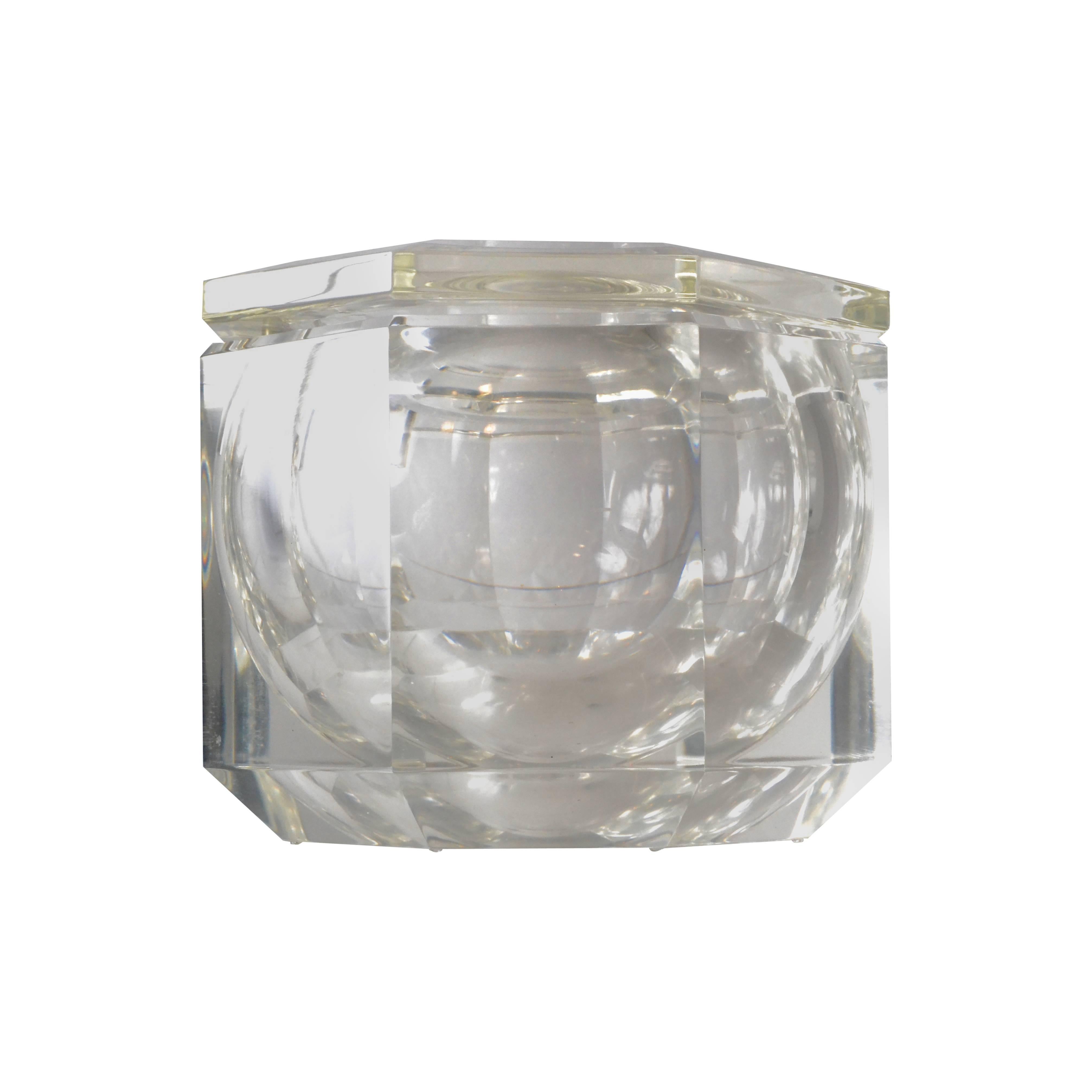 Fire Polished Lucite Ice Bucket