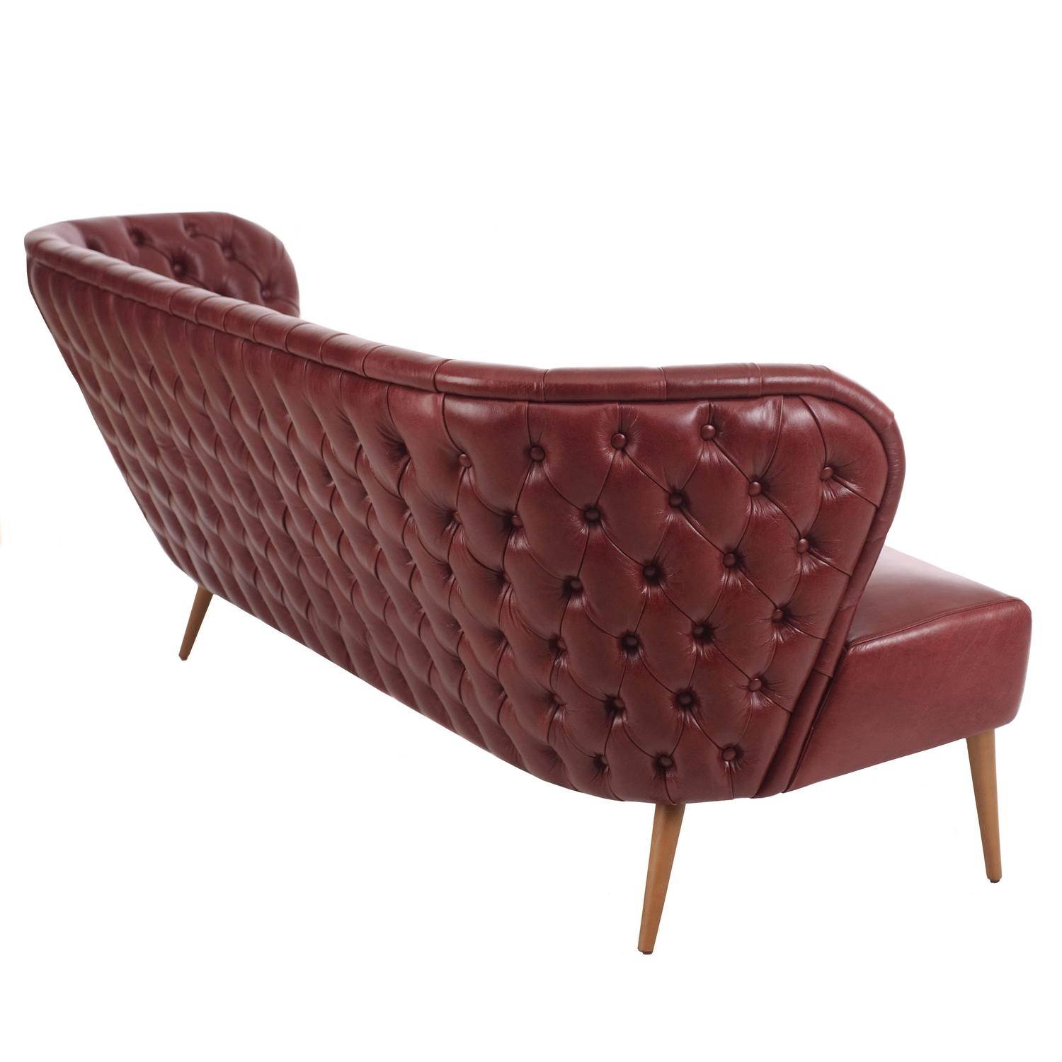 Modern Italian three seater Chesterfield Style Leather Button Back