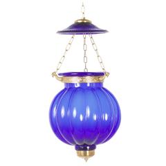 Vintage Anglo-Indian Blue Glass Bell Jar