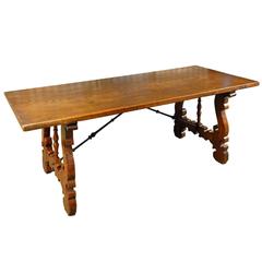 Spanish 19th Century Farm Table Antique Spanish 19th Century Farm Table